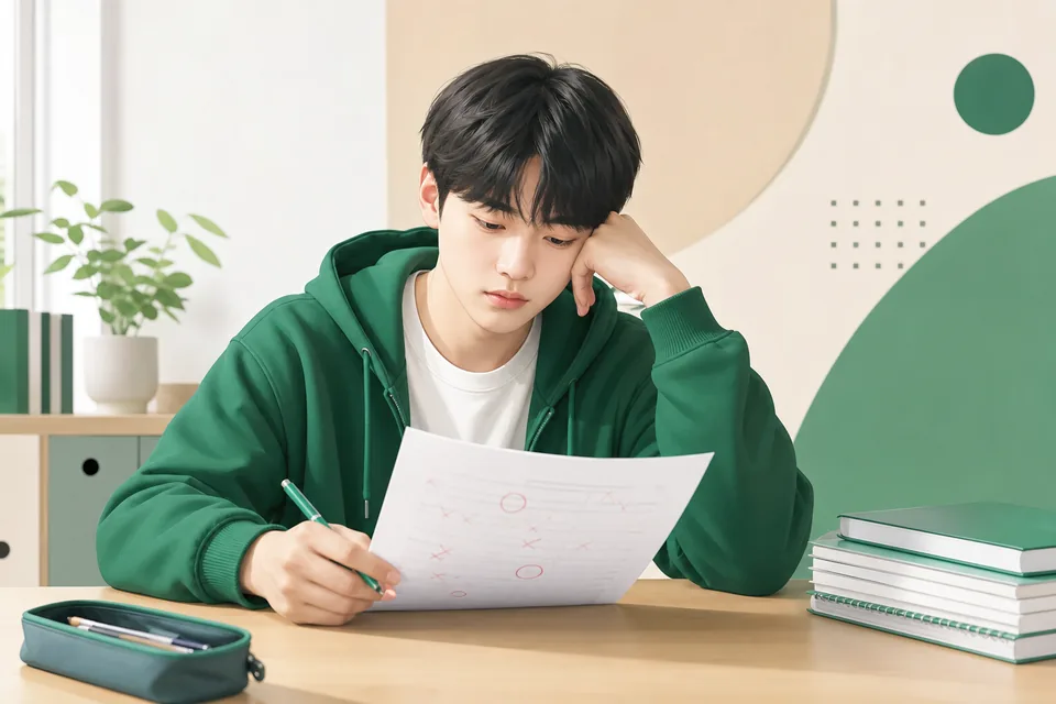 숙천동 중3 과학 학습 장면 — 과학 개념 정리와 문제 훈련